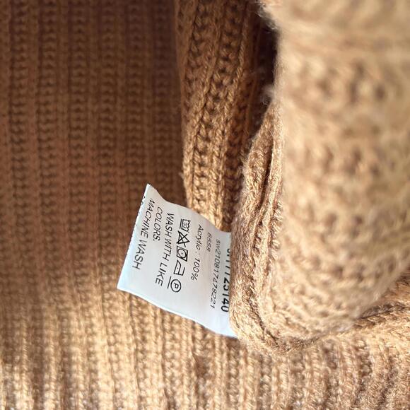 Shein Brown Chunky Knit Button Up Cropped Cardigan Women’s Medium - Picture 4 of 4